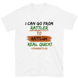 Rattler to Rattluh Real Quick Short-Sleeve T-Shirt (White)