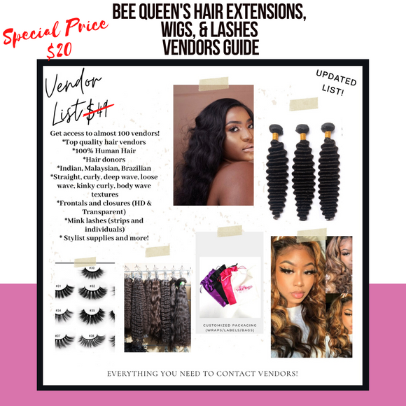 Bee Queen's Hair Extensions, Wigs & Lashes Vendors Guide