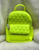 Neon Yellow Quilted Mini Backpack
